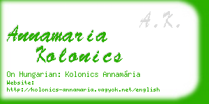 annamaria kolonics business card